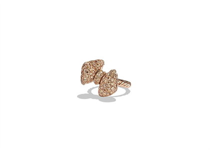 Rose Gold Plated CZ Studded Ladies Bow Ring